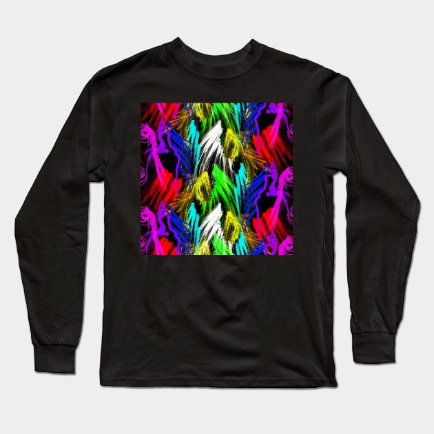 Watercolor splatter effect, neon colors Long Sleeve T-Shirt by ilhnklv